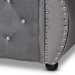 Baxton Studio Abbie Traditional and Transitional Grey Velvet Fabric Upholstered and Crystal Tufted Queen Size Daybed - Abbie-Grey Velvet-Daybed-Queen