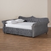 Baxton Studio Abbie Traditional and Transitional Grey Velvet Fabric Upholstered and Crystal Tufted Queen Size Daybed - Abbie-Grey Velvet-Daybed-Queen