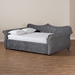 Baxton Studio Abbie Traditional and Transitional Grey Velvet Fabric Upholstered and Crystal Tufted Full Size Daybed - Abbie-Grey Velvet-Daybed-Full