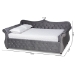 Baxton Studio Abbie Traditional and Transitional Grey Velvet Fabric Upholstered and Crystal Tufted Queen Size Daybed - Abbie-Grey Velvet-Daybed-Queen