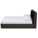 Baxton Studio Geoffrey Modern and Contemporary Dark Brown Finished Wood Queen Size Platform Storage Bed with Shelves - SEBED13014026-Modi Wenge-Queen
