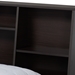 Baxton Studio Geoffrey Modern and Contemporary Dark Brown Finished Wood Queen Size Platform Storage Bed with Shelves - SEBED13014026-Modi Wenge-Queen