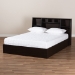Baxton Studio Geoffrey Modern and Contemporary Dark Brown Finished Wood Queen Size Platform Storage Bed with Shelves - SEBED13014026-Modi Wenge-Queen