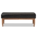 Baxton Studio Arvid Mid-Century Modern Dark Brown Faux Leather Upholstered Wood Dining Bench - BBT8051-Dark Brown/Walnut-Bench