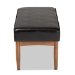 Baxton Studio Arvid Mid-Century Modern Dark Brown Faux Leather Upholstered Wood Dining Bench - BBT8051-Dark Brown/Walnut-Bench