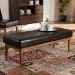 Baxton Studio Arvid Mid-Century Modern Dark Brown Faux Leather Upholstered Wood Dining Bench - BBT8051-Dark Brown/Walnut-Bench
