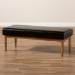 Baxton Studio Arvid Mid-Century Modern Dark Brown Faux Leather Upholstered Wood Dining Bench - BBT8051-Dark Brown/Walnut-Bench