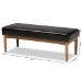 Baxton Studio Arvid Mid-Century Modern Dark Brown Faux Leather Upholstered Wood Dining Bench - BBT8051-Dark Brown/Walnut-Bench