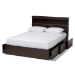 Baxton Studio Blaine Modern and Contemporary Dark Brown Finished Wood Queen Size 6-Drawer Platform Storage Bed - SEBED1302026-Modi Wenge-Queen