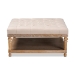 Baxton Studio Kelly Modern and Rustic Beige Linen Fabric Upholstered and Greywashed Wood Cocktail Ottoman - JY-0001-Beige/Greywashed-Otto