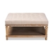 Baxton Studio Kelly Modern and Rustic Beige Linen Fabric Upholstered and Greywashed Wood Cocktail Ottoman - JY-0001-Beige/Greywashed-Otto