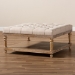 Baxton Studio Kelly Modern and Rustic Beige Linen Fabric Upholstered and Greywashed Wood Cocktail Ottoman - JY-0001-Beige/Greywashed-Otto