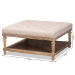 Baxton Studio Kelly Modern and Rustic Beige Linen Fabric Upholstered and Greywashed Wood Cocktail Ottoman - JY-0001-Beige/Greywashed-Otto