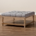 Baxton Studio Kelly Modern and Rustic Grey Linen Fabric Upholstered and Greywashed Wood Cocktail Ottoman - JY-0001-Grey/Greywashed-Otto