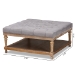 Baxton Studio Kelly Modern and Rustic Grey Linen Fabric Upholstered and Greywashed Wood Cocktail Ottoman - JY-0001-Grey/Greywashed-Otto