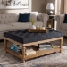 Baxton Studio Lindsey Modern and Rustic Charcoal Linen Fabric Upholstered and Greywashed Wood Cocktail Ottoman - JY-0002-Charcoal/Greywashed-Otto