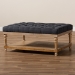 Baxton Studio Lindsey Modern and Rustic Charcoal Linen Fabric Upholstered and Greywashed Wood Cocktail Ottoman - JY-0002-Charcoal/Greywashed-Otto