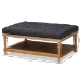 Baxton Studio Lindsey Modern and Rustic Charcoal Linen Fabric Upholstered and Greywashed Wood Cocktail Ottoman - JY-0002-Charcoal/Greywashed-Otto