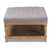 Baxton Studio Lindsey Modern and Rustic Grey Linen Fabric Upholstered and Greywashed Wood Cocktail Ottoman - JY-0002-Grey/Greywashed-Otto