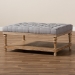 Baxton Studio Lindsey Modern and Rustic Grey Linen Fabric Upholstered and Greywashed Wood Cocktail Ottoman - JY-0002-Grey/Greywashed-Otto
