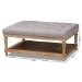 Baxton Studio Lindsey Modern and Rustic Grey Linen Fabric Upholstered and Greywashed Wood Cocktail Ottoman - JY-0002-Grey/Greywashed-Otto
