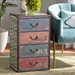 Baxton Studio Amandine Vintage Rustic French Inspired Multicolor Finished Wood 4-Drawer Accent Storage Cabinet - SJ14512-Multi-4DW-Cabinet