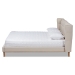 Baxton Studio Gretchen Modern and Contemporary Light Beige Fabric Upholstered and Walnut Brown Finished Wood Queen Size Platform Wingback Bed - BBT6917-Light Beige/Walnut-Queen