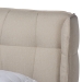 Baxton Studio Gretchen Modern and Contemporary Light Beige Fabric Upholstered and Walnut Brown Finished Wood Queen Size Platform Wingback Bed - BBT6917-Light Beige/Walnut-Queen