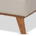 Baxton Studio Gretchen Modern and Contemporary Light Beige Fabric Upholstered and Walnut Brown Finished Wood Queen Size Platform Wingback Bed - BBT6917-Light Beige/Walnut-Queen