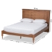 Baxton Studio Danielle Traditional and Transitional Rustic Ash Walnut Brown Finished Wood Queen Size Platform Storage Bed with Built-In Shelves - MG0018-Ash Walnut-Queen