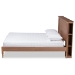 Baxton Studio Danielle Traditional and Transitional Rustic Ash Walnut Brown Finished Wood Queen Size Platform Storage Bed with Built-In Shelves - MG0018-Ash Walnut-Queen