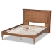 Baxton Studio Danielle Traditional and Transitional Rustic Ash Walnut Brown Finished Wood Queen Size Platform Storage Bed with Built-In Shelves - MG0018-Ash Walnut-Queen
