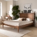 Baxton Studio Danielle Traditional and Transitional Rustic Ash Walnut Brown Finished Wood Queen Size Platform Storage Bed with Built-In Shelves - MG0018-Ash Walnut-Queen