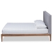 Baxton Studio Edmond Modern and Contemporary Grey Fabric Upholstered and Ash Walnut Brown Finished Wood Full Size Platform Bed - MG0019-Grey/Ash Walnut-Full