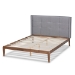 Baxton Studio Edmond Modern and Contemporary Grey Fabric Upholstered and Ash Walnut Brown Finished Wood Full Size Platform Bed - MG0019-Grey/Ash Walnut-Full