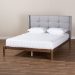 Baxton Studio Edmond Modern and Contemporary Grey Fabric Upholstered and Ash Walnut Brown Finished Wood Full Size Platform Bed - MG0019-Grey/Ash Walnut-Full