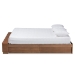 Baxton Studio Arthur Modern Rustic Ash Walnut Brown Finished Wood King Size Platform Bed with Built-In Shelves - MG6001-1S-Ash Walnut-4DW-King