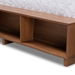 Baxton Studio Arthur Modern Rustic Ash Walnut Brown Finished Wood King Size Platform Bed with Built-In Shelves - MG6001-1S-Ash Walnut-4DW-King