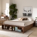 Baxton Studio Arthur Modern Rustic Ash Walnut Brown Finished Wood King Size Platform Bed with Built-In Shelves - MG6001-1S-Ash Walnut-4DW-King
