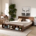 Baxton Studio Regina Modern Rustic Ash Walnut Brown Finished Wood Queen Size Platform Storage Bed with Built-In Shelves - MG0017-Ash Walnut-Queen