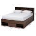Baxton Studio Tristan Modern and Contemporary Walnut Brown Finished Wood 1-Drawer Queen Size Platform Storage Bed with Shelves - SEBED13017026-Columbia-Queen