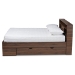 Baxton Studio Tristan Modern and Contemporary Walnut Brown Finished Wood 1-Drawer Queen Size Platform Storage Bed with Shelves - SEBED13017026-Columbia-Queen