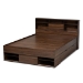 Baxton Studio Tristan Modern and Contemporary Walnut Brown Finished Wood 1-Drawer Queen Size Platform Storage Bed with Shelves - SEBED13017026-Columbia-Queen