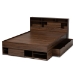Baxton Studio Tristan Modern and Contemporary Walnut Brown Finished Wood 1-Drawer Queen Size Platform Storage Bed with Shelves - SEBED13017026-Columbia-Queen