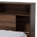 Baxton Studio Tristan Modern and Contemporary Walnut Brown Finished Wood 1-Drawer Queen Size Platform Storage Bed with Shelves - SEBED13017026-Columbia-Queen