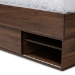 Baxton Studio Tristan Modern and Contemporary Walnut Brown Finished Wood 1-Drawer Queen Size Platform Storage Bed with Shelves - SEBED13017026-Columbia-Queen