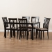 Baxton Studio Minette Modern and Contemporary Sand Fabric Upholstered Espresso Brown Finished Wood 7-Piece Dining Set - RH319C-Sand/Dark Brown-7PC Dining Set