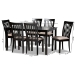 Baxton Studio Minette Modern and Contemporary Sand Fabric Upholstered Espresso Brown Finished Wood 7-Piece Dining Set - RH319C-Sand/Dark Brown-7PC Dining Set