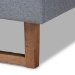 Baxton Studio Allegra Mid-Century Modern Dark Grey Fabric Upholstered and Ash Walnut Brown Finished Wood Queen Size Platform Bed - Allegra-Dark Grey/Ash Walnut-Queen