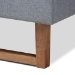 Baxton Studio Rina Modern and Contemporary Dark Grey Fabric Upholstered and Ash Walnut Brown Finished Wood Queen Size Platform Bed - Rina-Dark Grey/Ash Walnut-Queen